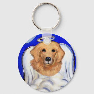 Golden Retriever Angel Key Ring