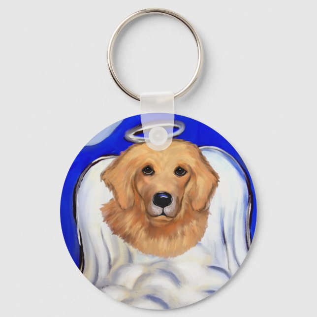 Golden Retriever Angel Key Ring (Front)