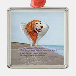 Golden Retriever Angel Metal Ornament