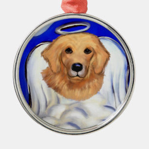 Golden Retriever Angel Metal Tree Decoration