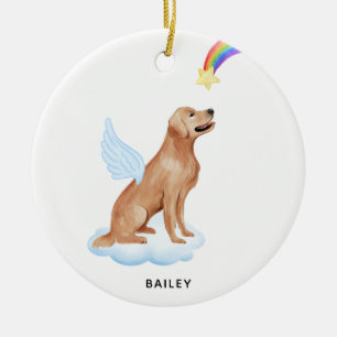 Golden Retriever Angel Personalised Dog Memorial Ceramic Ornament
