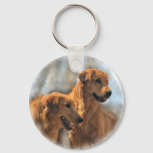 Golden Retriever Art Gifts Key Ring