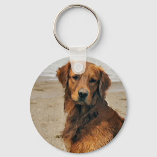 Golden Retriever Art gifts Key Ring