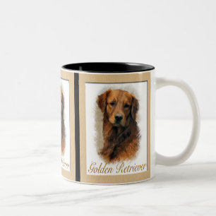 Golden Retriever Art Gifts Two-Tone Coffee Mug