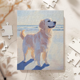 Golden Retriever at the Beach Jigsaw Puzzle