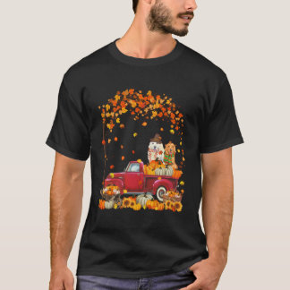 Golden Retriever Autumn Fall Pumpkin Truck Mappeth T-Shirt