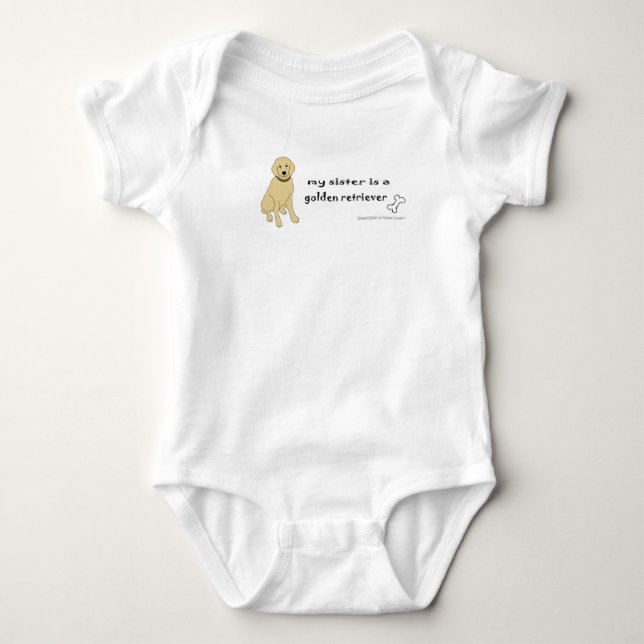 golden retriever baby bodysuit (Front)