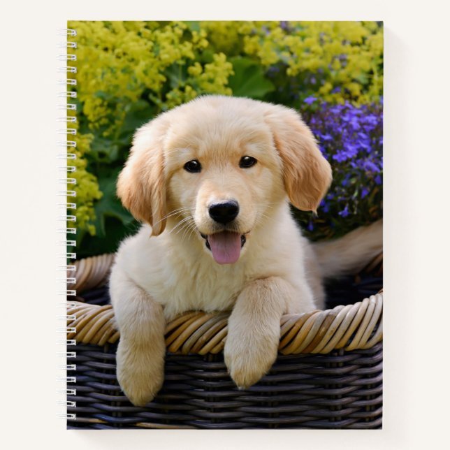 Golden Retriever Baby Dog Puppy Funny Pet Photo * Notebook (Front)