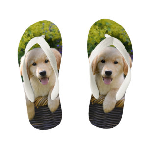 Golden Retriever Baby Dog Puppy Funny Photo - Kids Kid's Thongs