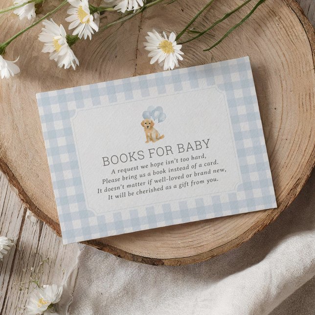 Golden Retriever Baby Shower Books for Baby Enclosure Card (Creator Uploaded)