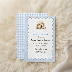 Golden Retriever Baby Shower Invitation Baby Boy