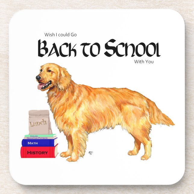 Golden Retriever Back to School Coaster (Front)