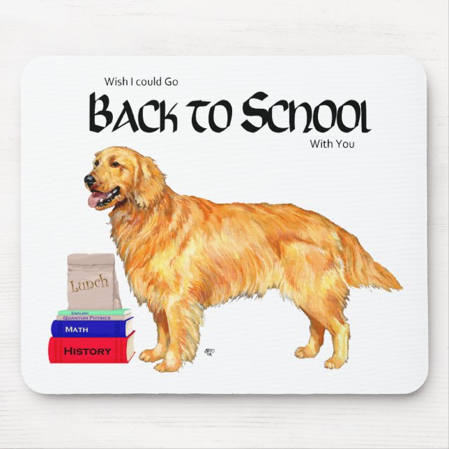 Golden Retriever Back to School Mouse Pad (Front)