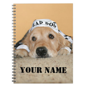 Golden Retriever Bad Dog Prisoner Notebook