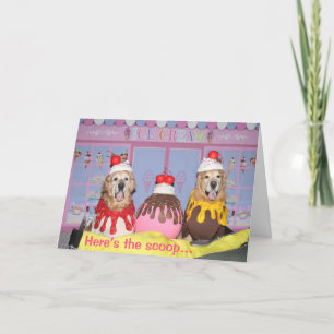 Golden Retriever Banana Split Birthday Card