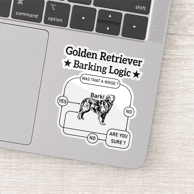 Golden Retriever Barking Logic Funny Dog Sarcastic (Detail)