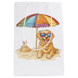 Golden Retriever Beach Dog Medium Gift Bag