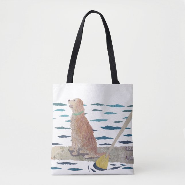 Golden Retriever, Beach Dog, Paddle Board Tote Bag (Front)