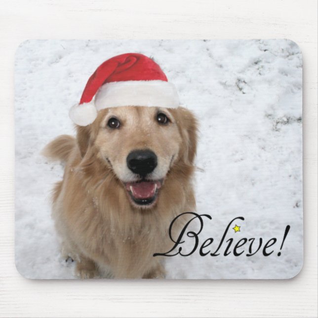 Golden Retriever Believe Christmas Mouse Pad (Front)