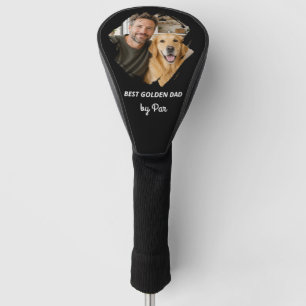 Golden Retriever Best Dad Photo Father Black Golf Head Cover