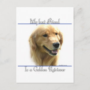 Golden Retriever Best Friend 2 Postcard