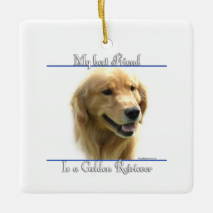 Golden Retriever Best Friend Ceramic Ornament