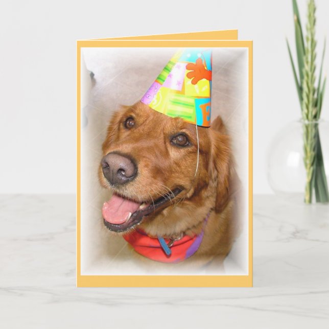 Golden Retriever birthday card. Card (Front)