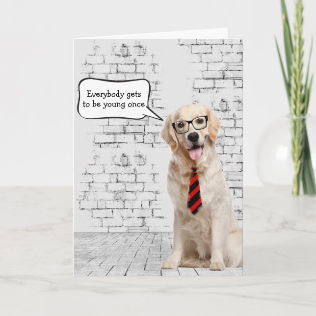 Golden Retriever Birthday Humour Card (Front)