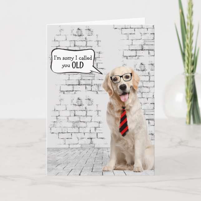 Golden Retriever Birthday Humour Card (Front)