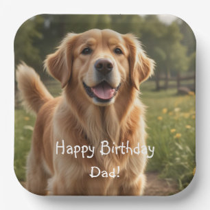 Golden Retriever Birthday Paper Plate