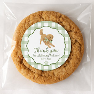Golden Retriever Birthday Party Favor Thank You Classic Round Sticker
