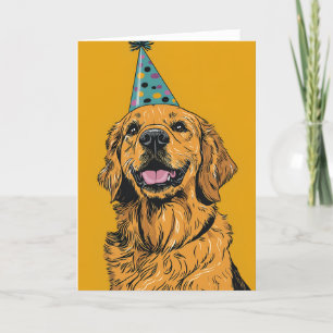 Golden Retriever Birthday Party Greeting Card