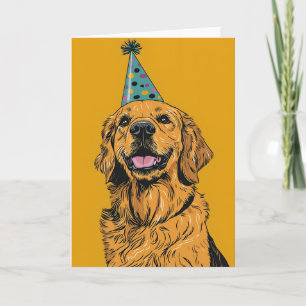 Golden Retriever Birthday Party Greeting Card