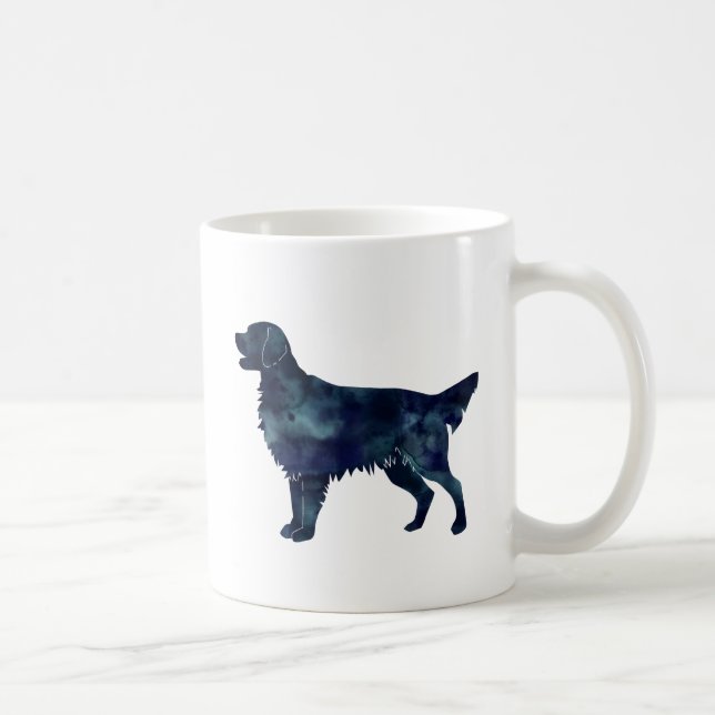 Golden Retriever Black Watercolor Silhouette Coffee Mug (Right)
