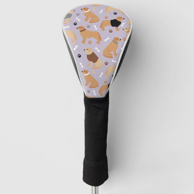Golden Retriever Bones and Paws Golf Head Cover (Front)