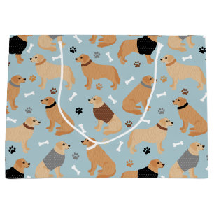 Golden Retriever Bones and Paws Large Gift Bag