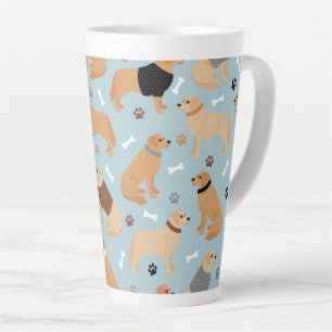 Golden Retriever Bones and Paws Latte Mug