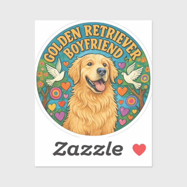 Golden Retriever Boyfriend Funny Retro Dog Lover (Sheet)