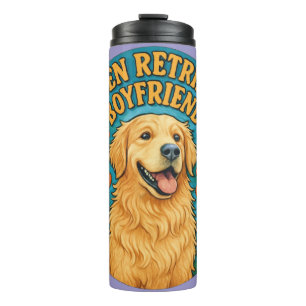 Golden Retriever Boyfriend Funny Retro Dog Lover Thermal Tumbler
