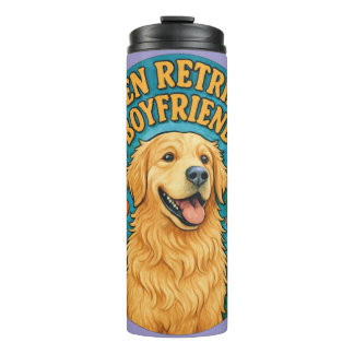 Golden Retriever Boyfriend Funny Retro Dog Lover Thermal Tumbler