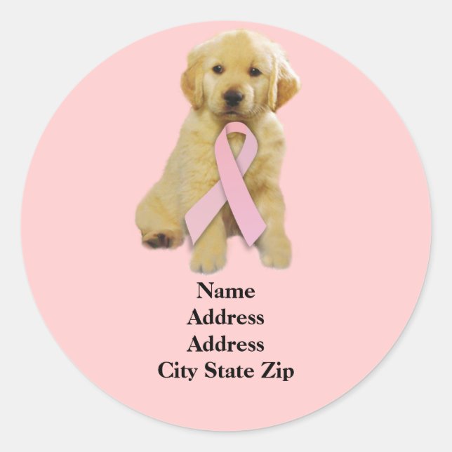 Golden Retriever Breast Cancer Address Label (Front)