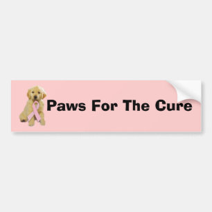 Golden Retriever Breast Cancer Bumper Sticker