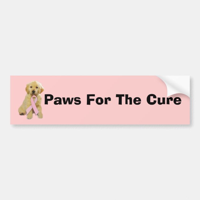 Golden Retriever Breast Cancer Bumper Sticker (Front)