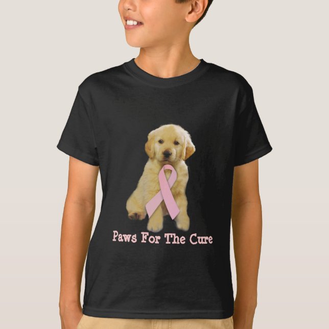 Golden Retriever Breast Cancer Kids Shirt (Front)