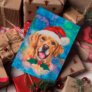 Golden Retriever Breed Dog Christmas Holiday Postcard