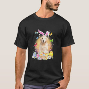 Golden Retriever Bunny Dog With Easter Eggs Basket T-Shirt