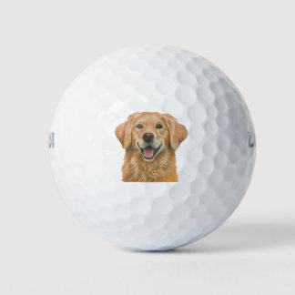 Golden Retriever by Janet Pidoux Golf Balls
