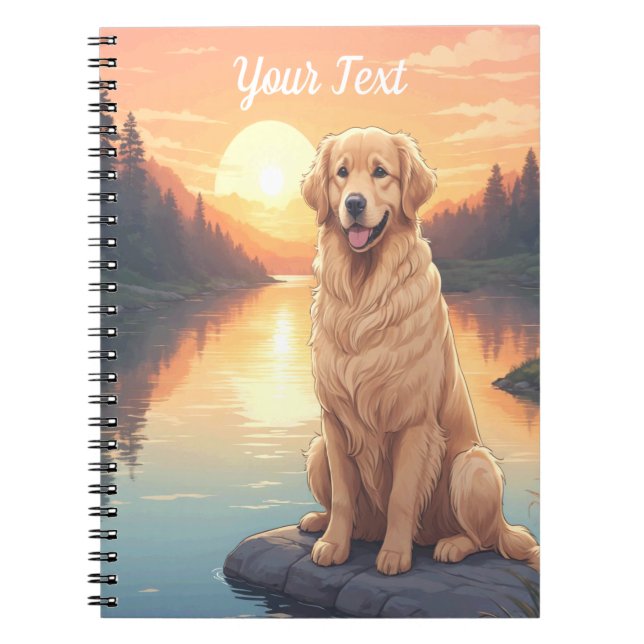 Golden Retriever by Lake Notebook (Front)