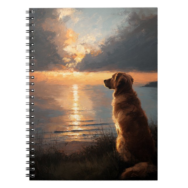 Golden Retriever by the Sea Notebook (Front)