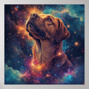Golden Retriever by Whimsical Cosmos Poster